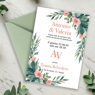 Invito Promessa di Matrimonio Plant