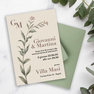 Invito Promessa di Matrimonio Leaves